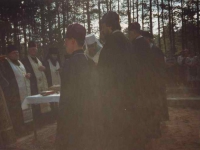 Uroczystość założenia kamienia w 1999 r.
